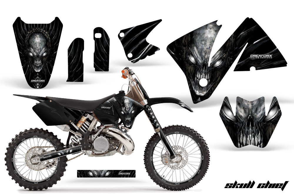 KTM C3 Graphics Kit Skull Chief Silver Rims